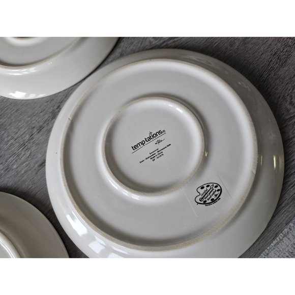 New Temp-tations Seasonal Salad Plates 8" Pawfetti Set of 4 Handpainted - Picture 13 of 15